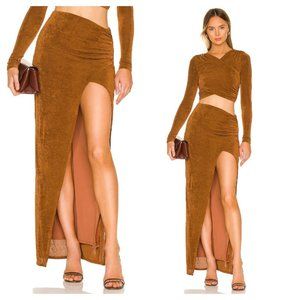 (Fits up to S/M) NWT Lovers & Friends Helena Ruched Maxi Skirt  XS $188